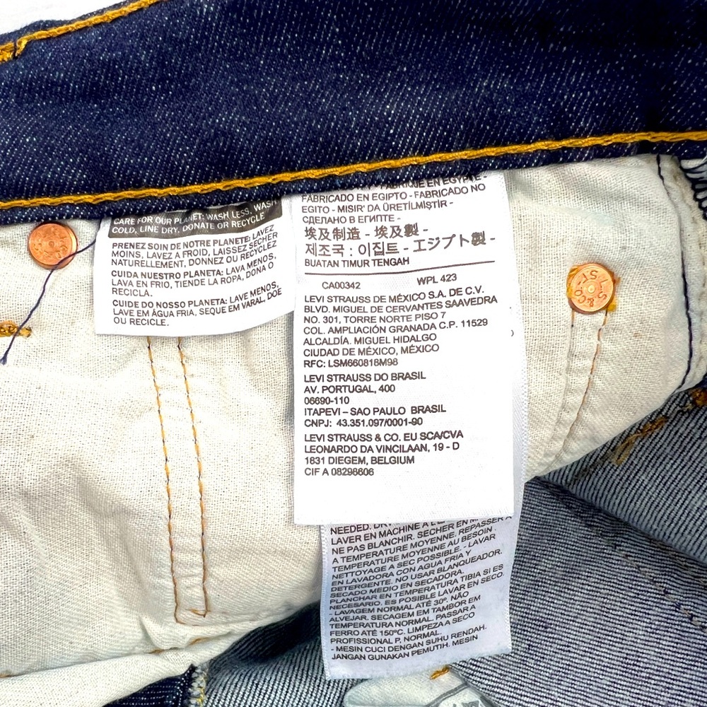 LEVI'S 501 ORIGINAL JEANS 32X30, REGULAR STRAIGHT FIT, STRECH EXTENSIBLE, NAVY - Picture 14 of 16